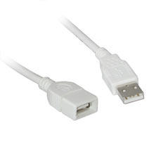USB 2.0 Extension Cable 1 meter white - Click Image to Close